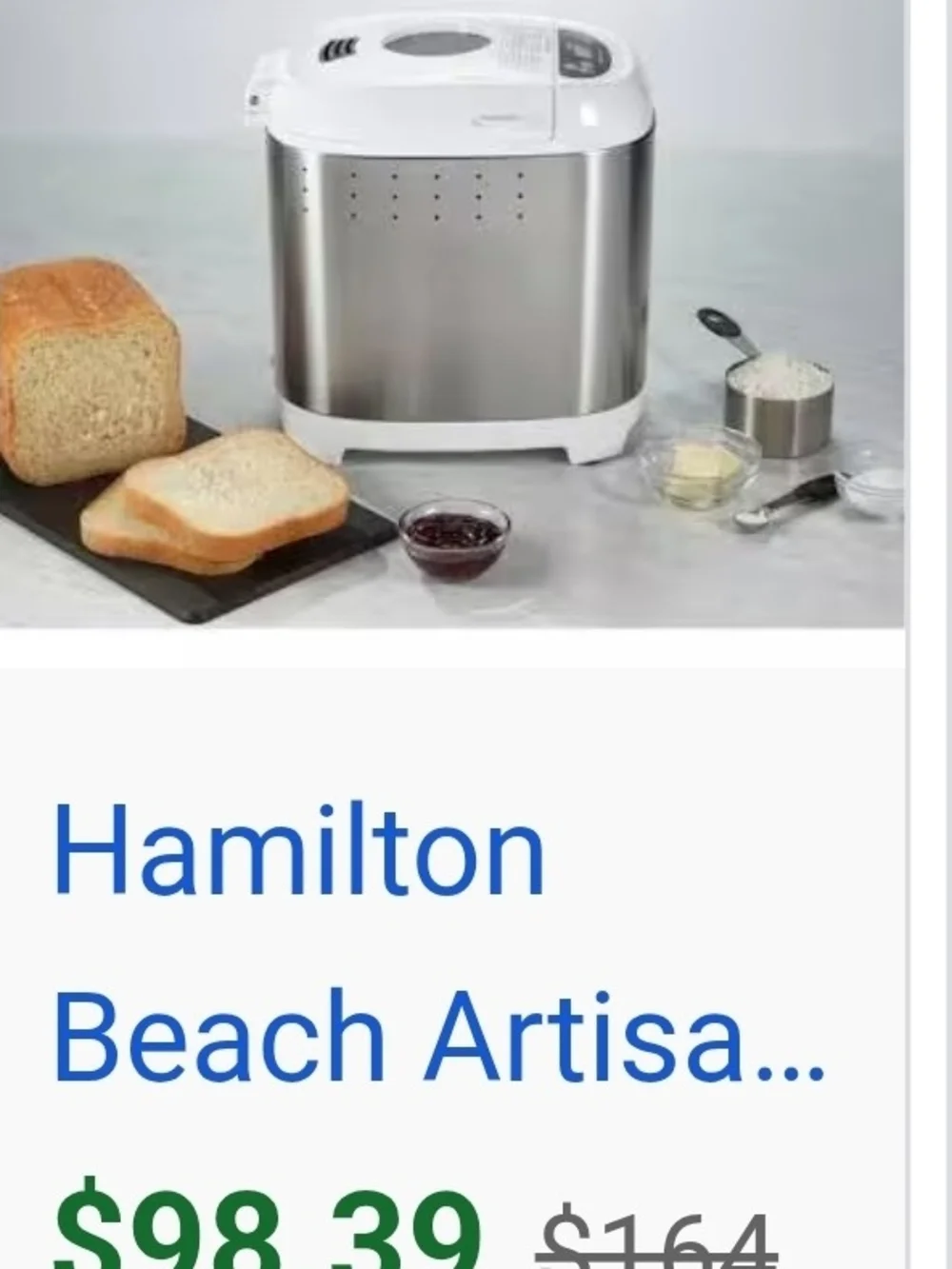 Hamilton Beach Stainless Steel and White Bread Maker